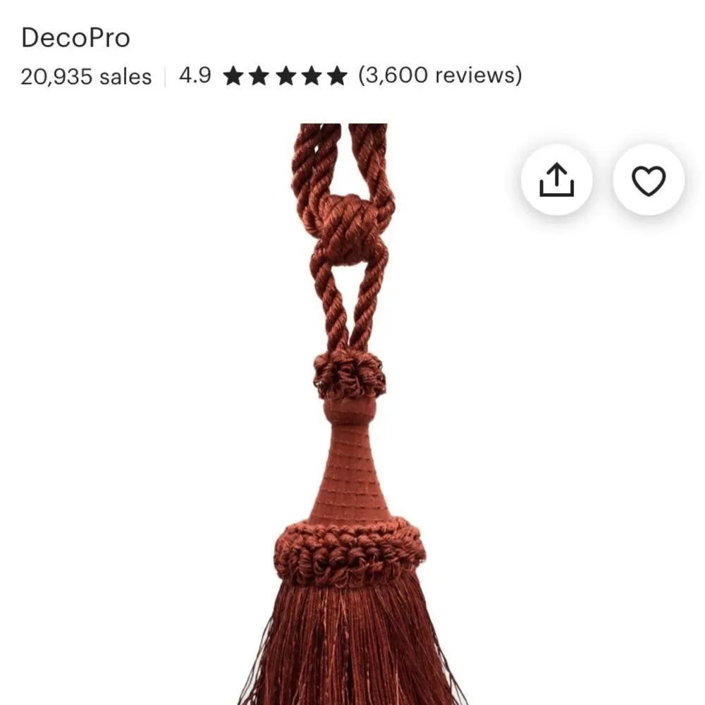 Exquisite Burgundy Taupe Curtain and Drapery Tassel Tieback